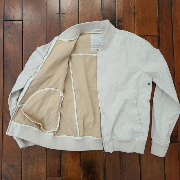 Vintage DEUS EX MACHINA Motorcycles Spell Out Garth Bomber Track Jacket White XL - Picture 3 of 12